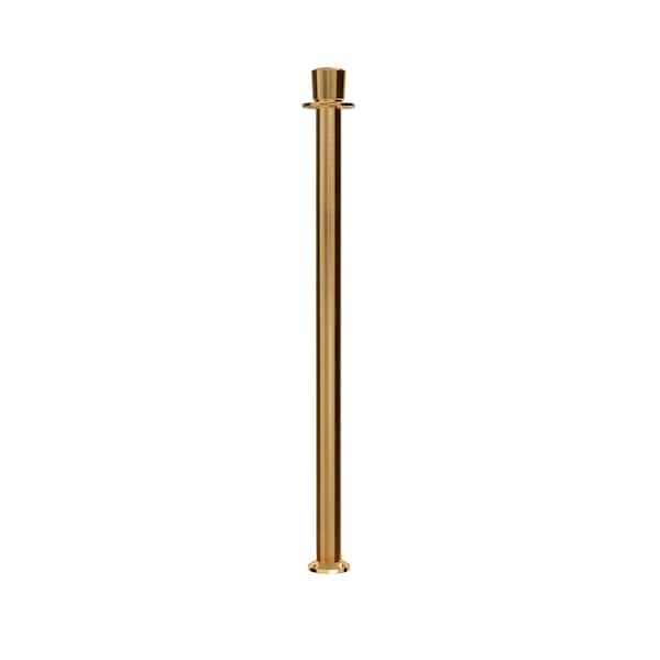 Montour Line Stanchion Post and Rope Fixed Base Sat.Brass Post Crown Top SP400F-CN-SB - main